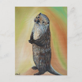 Ständiga floden Otter Painting Vykort