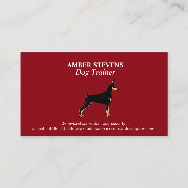 Ständiga Hund för djurvård och fortbildning Visitkort (Framsida)
