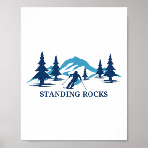 Ständiga Sten Wisconsin Ski Resort Skiing Skier _ Poster