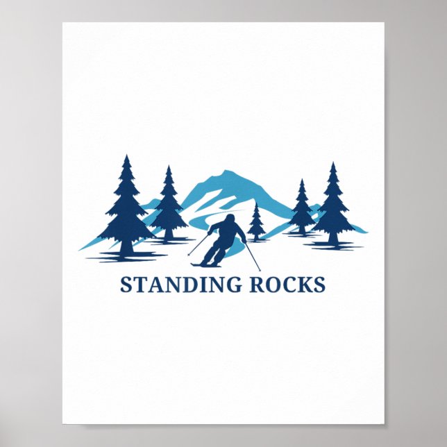 Ständiga Sten Wisconsin Ski Resort Skiing Skier _ Poster (Framsidan)