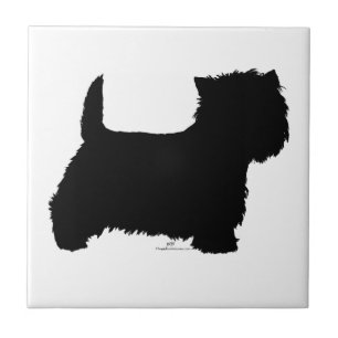 Ständiga Westie Silhouette Kakelplatta