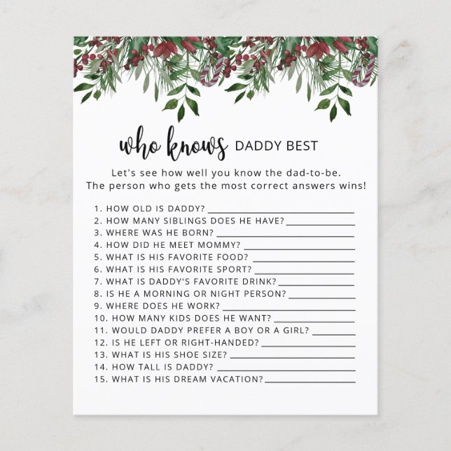 Ständigt grön fader vet bäst spel (Framsida)