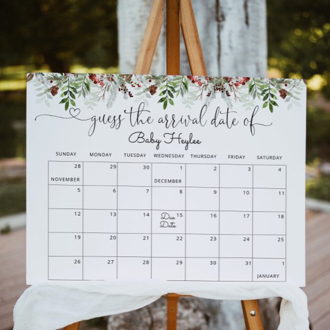 Ständigt grön Gissa förfallodatum-kalender Poster (Skapare uppladdad)