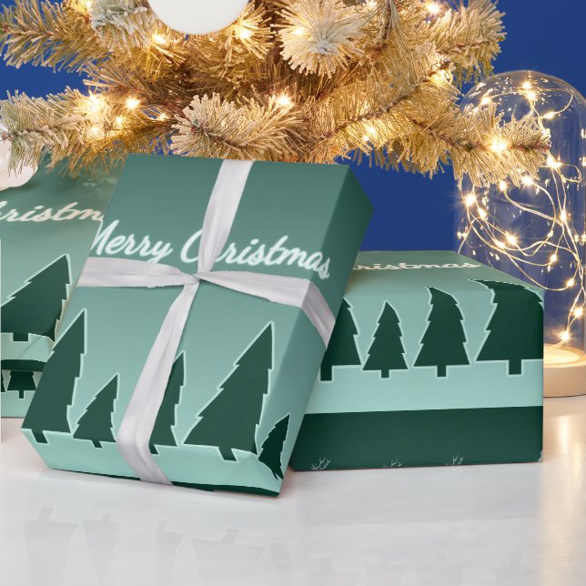 Ständigt Grön Julskogs Mönster Glöd Presentpapper (Helgdagar)