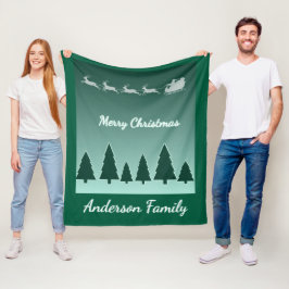 Ständigt Grön Julsläde Familj Tröst Glöd Fleecefilt