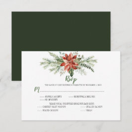 Ständigt grön röd poinsettia krans jul RSVP OSA Kort