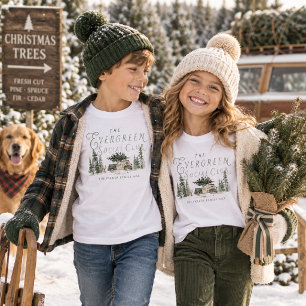Ständigt Grön Social Klubb Familj Jul T-Shirt