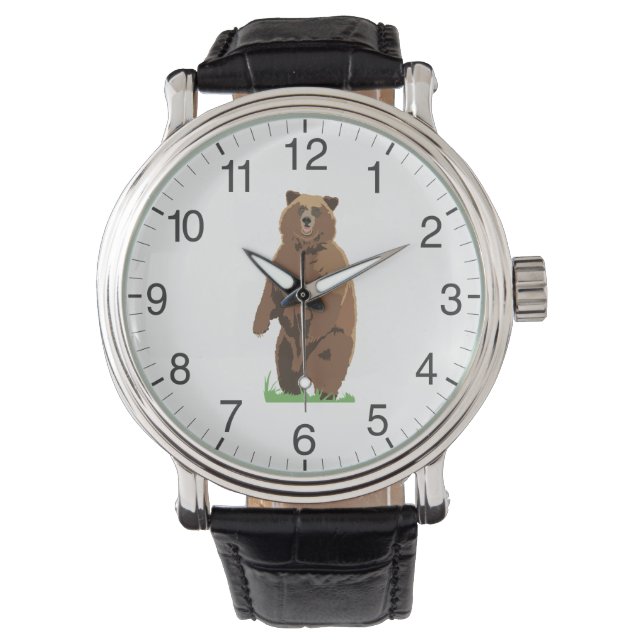 Standing Grizzly Bear Armbandsur (Framsida)