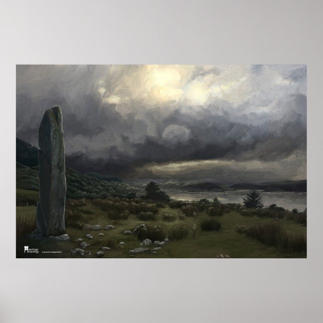 Standing Stone near Oban in Scotland - poster (Framsidan)