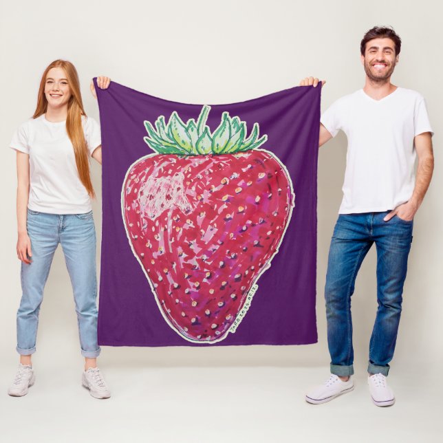 Standing Strawberry Fleecefilt (På plats)