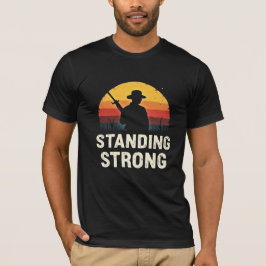 Standing Strong Silhouette Veteran Sunset Vintage T Shirt
