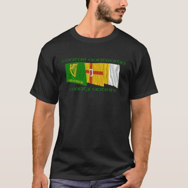 Ståndsmässig Antrim flaggor T-shirt (Framsida)