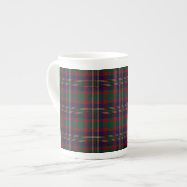 Ståndsmässig irländsk Tartan för kork Benporslin Mugg (Framsida vänster)