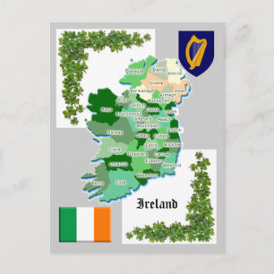 Ståndsmässig karta av Irland Vykort