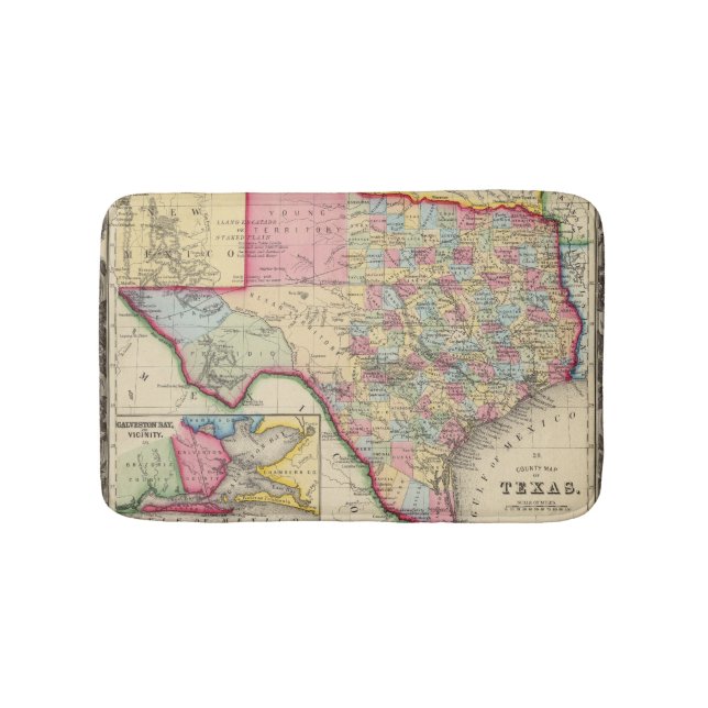 Ståndsmässig karta av Texas Badrumsmatta (Framsidan)