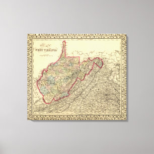 Ståndsmässig karta West Virginia Canvastryck
