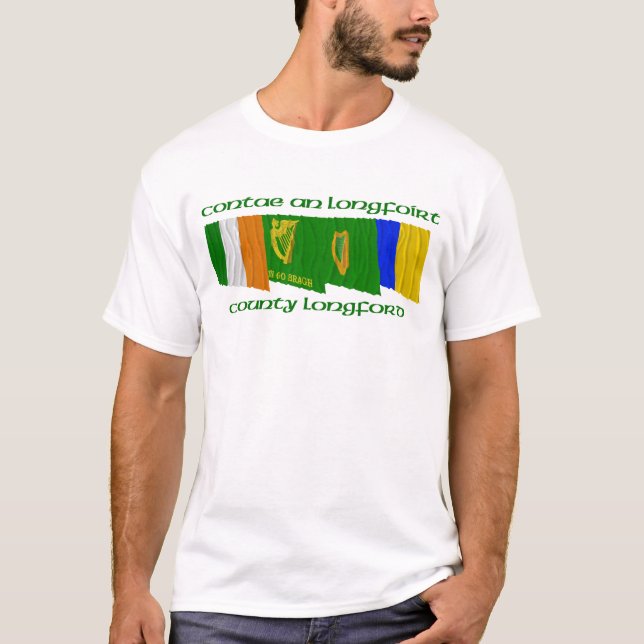 Ståndsmässig Longford flaggor T Shirt (Framsida)