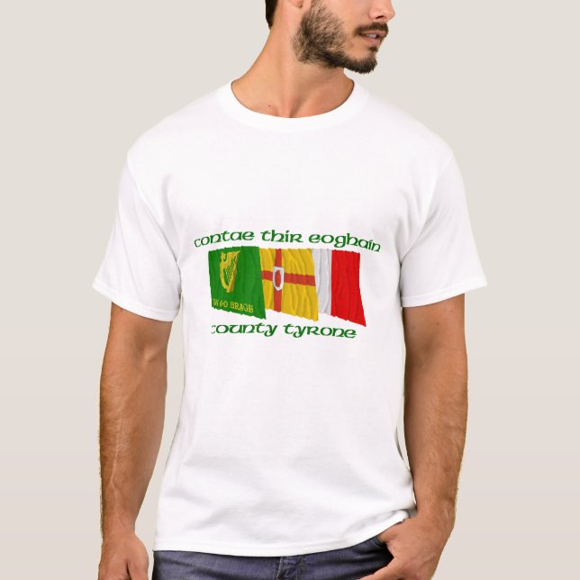 Ståndsmässig Tyrone flaggor T-shirt (Framsida)