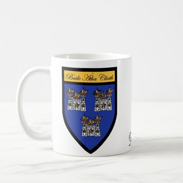 Ståndsmässiga Dublin karta- & vapensköldmuggar Kaffemugg (Vänster)