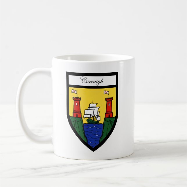 Ståndsmässiga korkkarta- & vapensköldmuggar kaffemugg (Vänster)