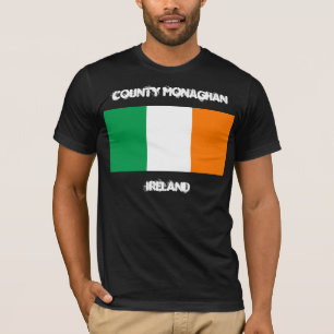 Ståndsmässiga Monaghan, Irland med irländsk fla Tee Shirt