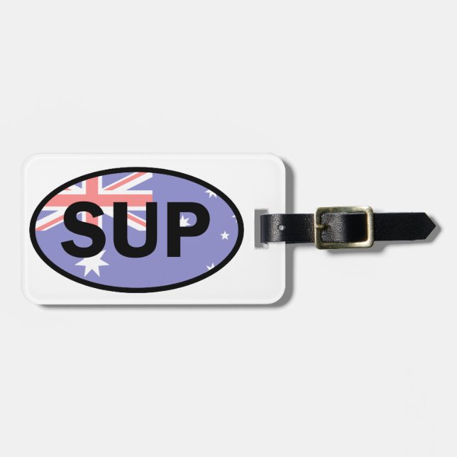 Standup Paddleboard Australia Flagga Bagagebricka (Horisontell Framsida)
