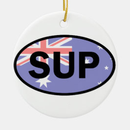 Standup Paddleboard Australia Flagga Julgransprydnad Keramik