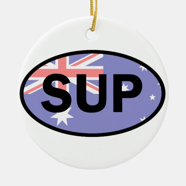 Standup Paddleboard Australia Flagga Julgransprydnad Keramik (Framsidan)