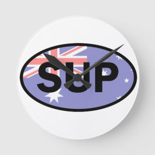 Standup Paddleboard Australia Flagga Rund Klocka