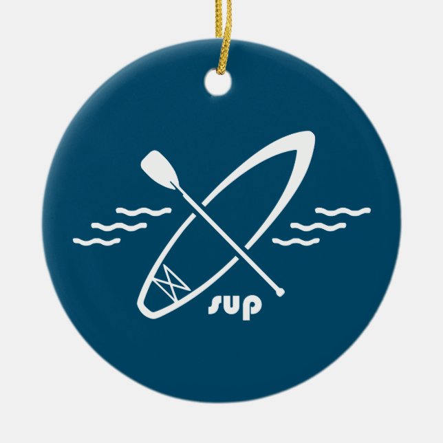 Standup Paddleboarding Julgransprydnad Keramik (Framsidan)