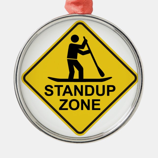 Standup Paddleboarding Zon Road Sign Julgransprydnad Metall (Framsidan)