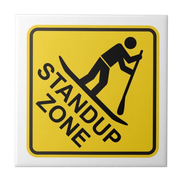 Standup Paddleboarding Zon Road Sign Kakelplatta (Framsidan)