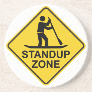 Standup Paddleboarding Zon Road Sign Underlägg Sandsten