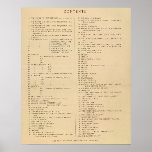 Stanfords London atlas of universal geography Poster (Framsidan)