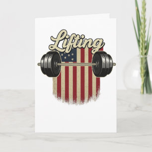 Stång Amerikansk Flagga Gym Vintage USA  Kort