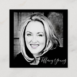 STÄNG!  Anpassa affärskorten för fotot. Fyrkantigt Visitkort