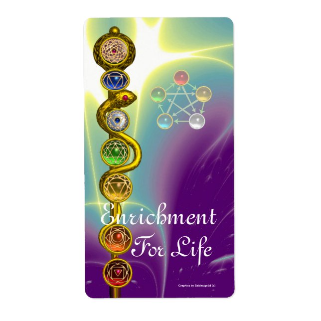 STÅNG AV ASCLEPIUS 7 CHAKRAS, YOGA, ANDLIG ENERGI FRAKTSEDEL (Framsidan)