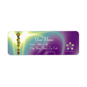 STÅNG AV ASCLEPIUS 7 CHAKRAS, YOGA, ANDLIG ENERGI RETURADRESS ETIKETT