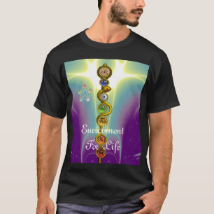 STÅNG AV ASCLEPIUS 7 CHAKRAS, YOGA, ANDLIG ENERGI TEE SHIRT