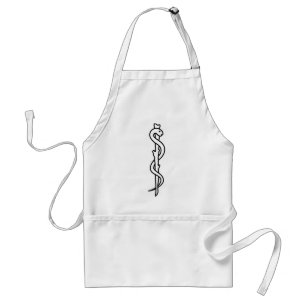 Stång av Asclepius [det medicinska symbolet] Förkläde