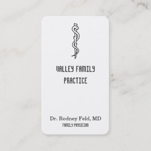 Stång av Asclepius [det medicinska symbolet] Visitkort
