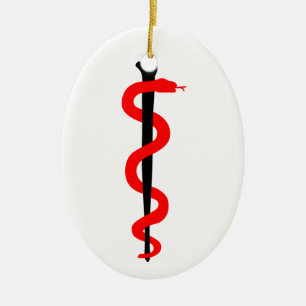 Stång av Asclepius Julgransprydnad Keramik
