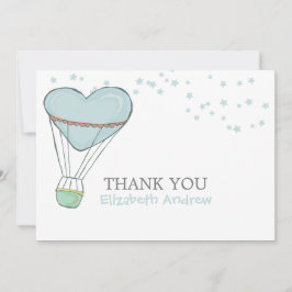 Stäng av Baby blue Luftballong för spädbarn Tack Kort