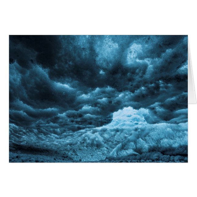 Stäng av blå is, Island Hälsningskort (Framsidan Horizontal)