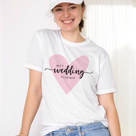 Stäng av Bröllopsfixarens Rosa Hjärtat T Shirt