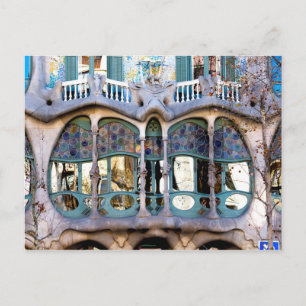 Stäng av Casa Batlló, Barcelona, Spanien Vykort