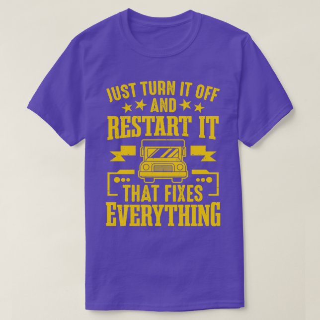 Stäng av den och starta om drivrutinen Buss i skol T Shirt (Design framsida)