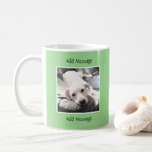 Stäng av ett Ljust grönt foto-meddelande Kaffemugg