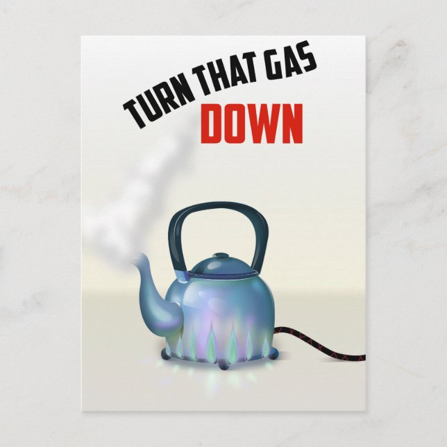 Stäng av gasen vintage affisch vykort (Framsida)