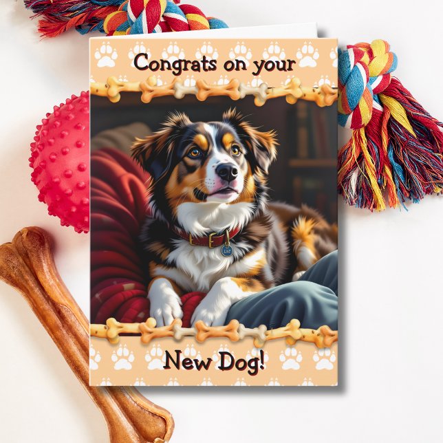 Stäng av Gratulerart på din nya Hund Kort (Skapare uppladdad)